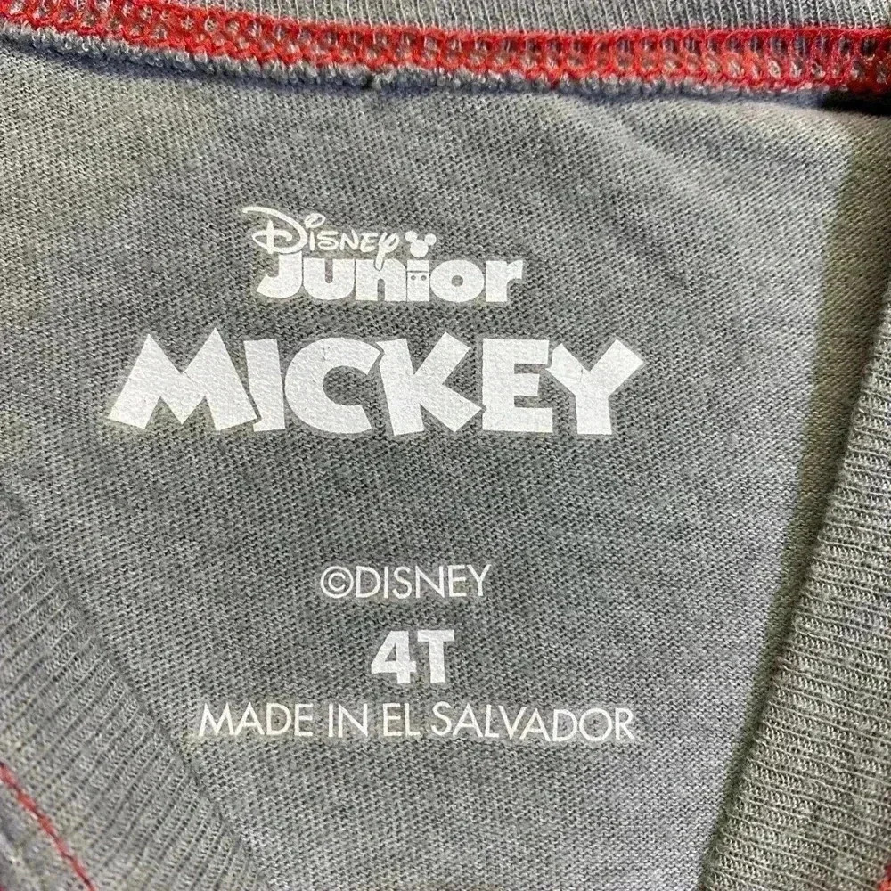 Disney Junior‎ Unisex Gray with Black Mickey Mouse print Tshirt Size 4T - Picture 6 of 6